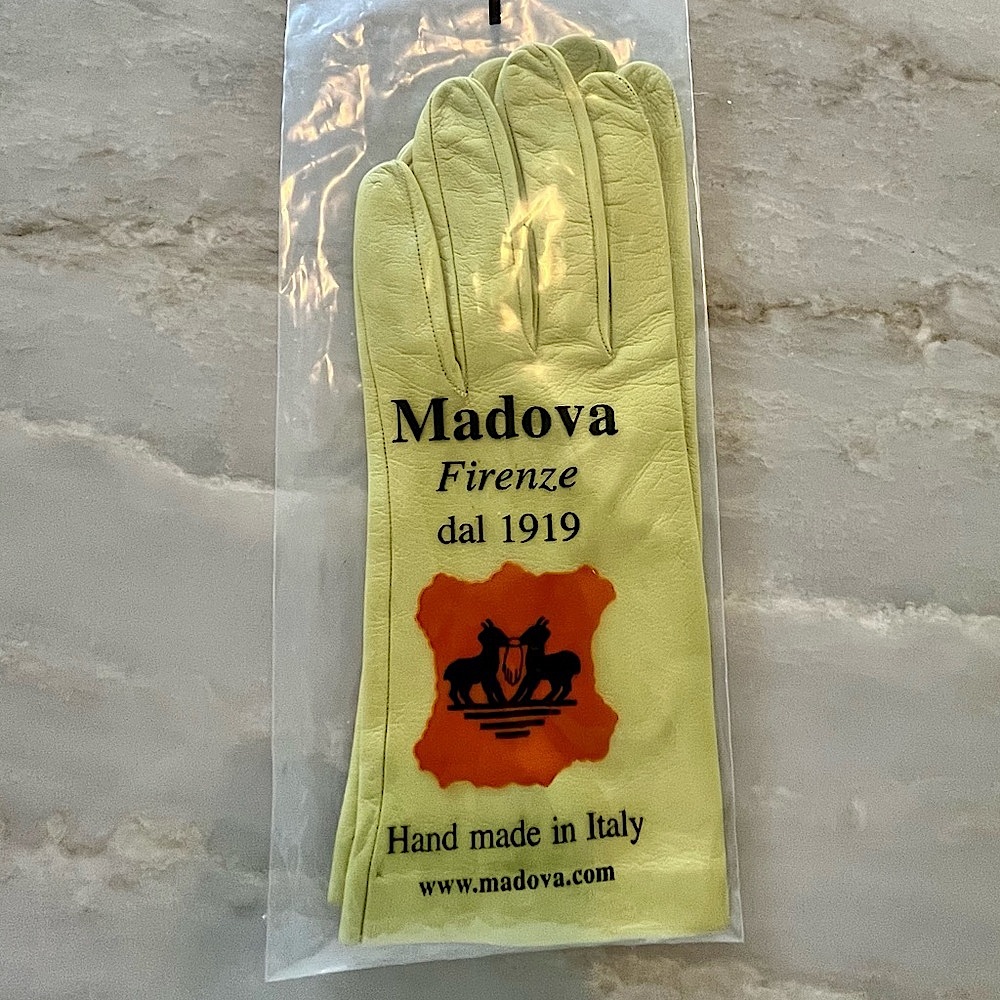 Madova Italian Leather Women's Bright Green Gloves Size 8